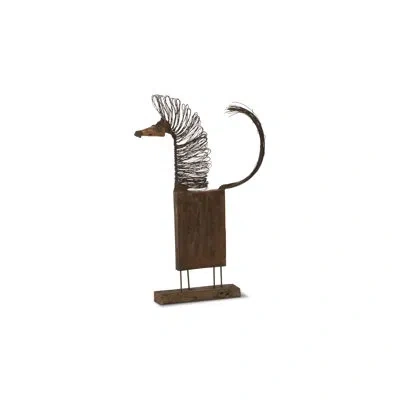 Phillips Collection Wire Horse Sculpture In Black;brown