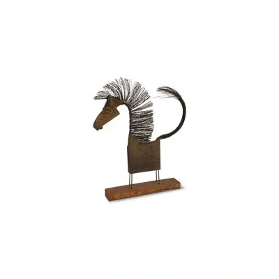 Phillips Collection Wire Horse Sculpture In Black;brown