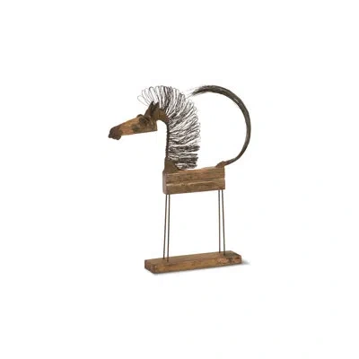 Phillips Collection Wire Horse Sculpture In Black;brown