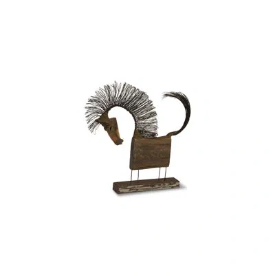 Phillips Collection Wire Horse Sculpture In Black;brown