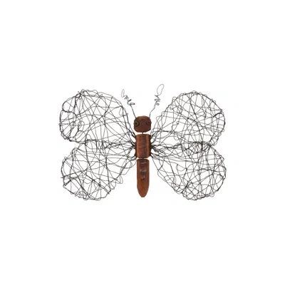 Phillips Collection Wire Wing Butterfly Wall Décor In Brown;natural