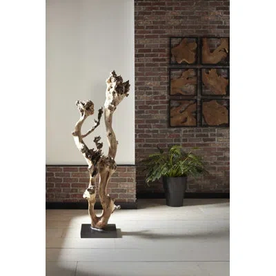 Phillips Collection Wood Sculpture In Black;brown