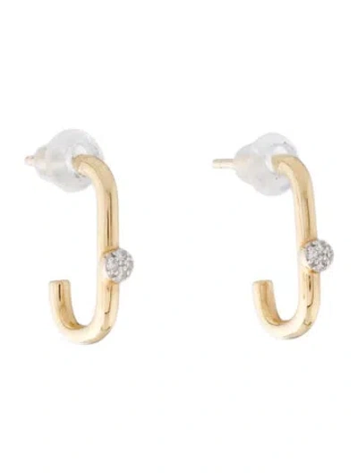 Pre-owned Phillips House 14k Diamond Huggie Earrings In Multicolor