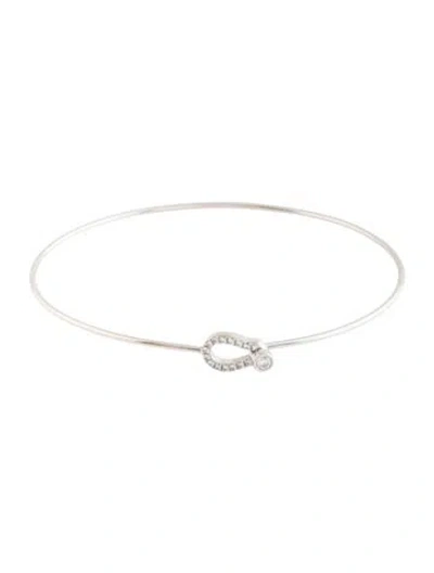 Pre-owned Phillips House 14k Diamond Mini Keyhole Love Always Bracelet, 6.5" In Multicolor
