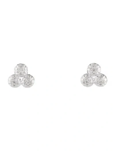 Pre-owned Phillips House 14k Diamond Triple Affair Stud Earrings In Multicolor