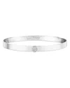 Phillips House 14k White Gold Affair Diamond Hammered Infinity Love Always Bangle Bracelet In White