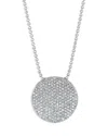 Phillips House 14k White Gold Affair Diamond Pave Large Disc Bead Chain Pendant Necklace, 16-18 In White