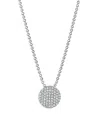 Phillips House 14k White Gold Affair Diamond Pave Mini Disc Chain Pendant Necklace, 16-18 In White