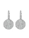 Phillips House 14k White Gold Affair Diamond Pave Small Disc Leverback Drop Earrings In Metallic