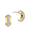 Phillips House 14k Yellow Gold Affair Diamond Knife Edge Micro Hoop Earrings In Gold