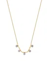 Phillips House 14k Yellow Gold & Rhodium Diamond Knife Edge 5 Station Offset Mini Infinity Necklace, 16-18 In Gold/white