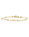 Phillips House 14k Yellow Gold & Rhodium Diamond Knife Edge Micro Infinity Line Bracelet In Gold/white