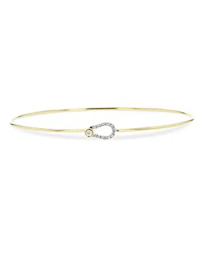 Phillips House 14k Yellow Gold & Rhodium Diamond Mini Affair Keyhole Bangle Bracelet In Gold/white