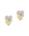 Phillips House 14k Yellow Gold Aura Diamond Double Heart Stud Earrings In Gold/white