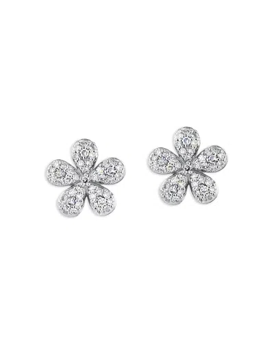 Phillips House 14k Yellow Gold Diamond Forget Me Not Petite Pave Stud Earrings In White