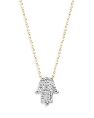 Phillips House 14k Yellow Gold Diamond Infinity Hamsa Necklace, 0.38 Tcw
