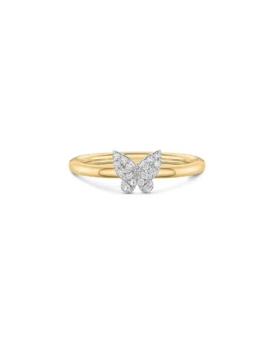 Phillips House 14k Yellow Gold Diamond Stack Butterfly Ring, 0.09 Tcw