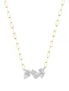 Phillips House 18k Yellow Gold And Paltinum Pear Diamond Necklace In Gold