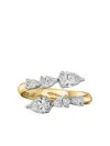 Phillips House 18k Yellow Gold And Platinum Diamond Pear Crossover Ring In Gold