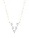 Phillips House 18k Yellow Gold And Platinum Pear V Diamond Necklace In Gold