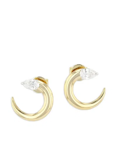 Phillips House 18k Yellow Gold Crescent Fan Diamond Earrings