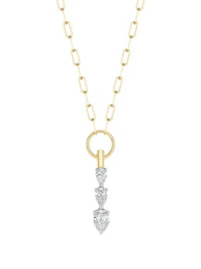 Phillips House 18k Yellow Gold Diamond Pear Pendant Necklace