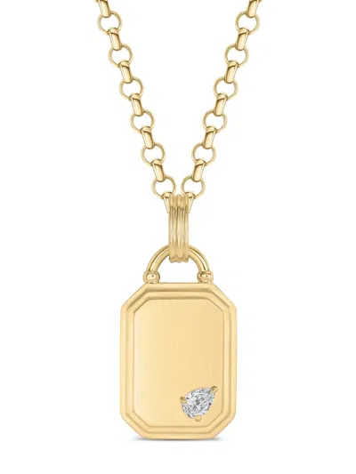 Phillips House 18k Yellow Gold Dog-tag Diamond Necklace