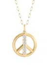 Phillips House 18k Yellow Gold Peace-sign Diamond Necklace In Gold