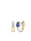 Phillips House 18k Yellow Gold Sapphire Diamond Huggie Earrings In Gold