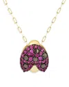 Phillips House 18k Yellow Gold Symphony Ruby Ladybug Pendant Necklace, 16-18 In Pink/gold