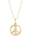 Phillips House 18kt Yellow Gold Diamond Peace Sign Necklace In Gold