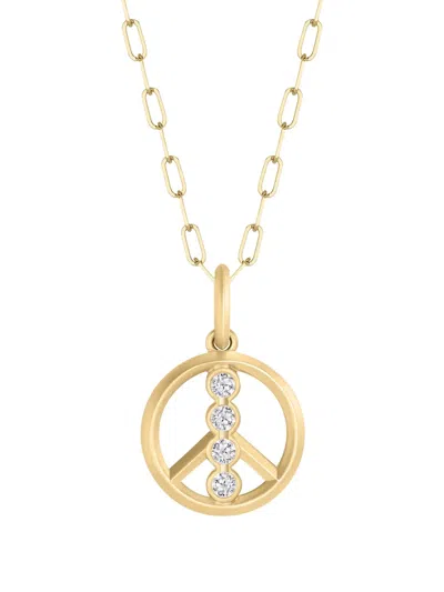 Phillips House 18kt Yellow Gold Diamond Peace Sign Necklace