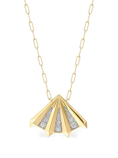Phillips House 20k Yellow Gold Aura Fan Necklace