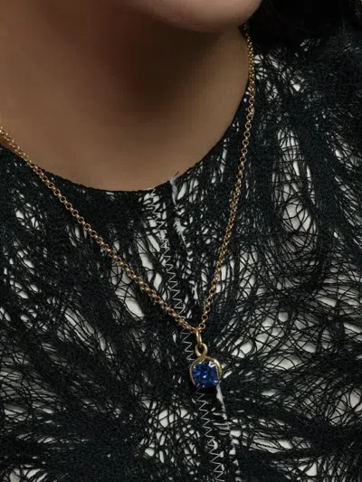 Phillips House Bespoke Sapphire Pendant Necklace In Gold