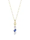 Phillips House Diamond Sapphire Triple Drop Necklace In Gold