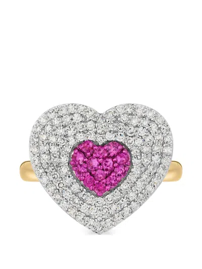Phillips House Infinity Heartbeat Diamond And Pink Sapphire Ring In Multi