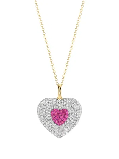 Phillips House Infinity Heartbeat Pink Sapphire And Diamond Necklace In Multi