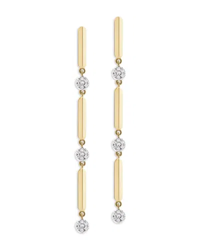 Phillips House Rhodium & 14k Gold Affair Diamond Cluster Linear Drop Earrings