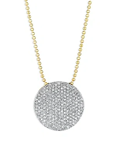 Phillips House Rhodium & 14k Gold Affair Diamond Disc Pendant Necklace, 16-18