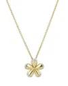 Phillips House Rhodium & 14k Gold Symphony Diamond Edge Flower Pendant Necklace, 16-18 In Gold