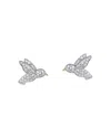 Phillips House Rhodium & 14k Gold Symphony Diamond Hummingbird Stud Earrings In Gold