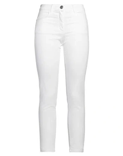 Philly Firenze Woman Pants White Size 10 Cotton, Viscose, Elastane