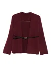 Philo-sofie Belted Cardigan In Red