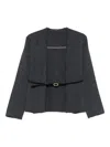 Philo-sofie Belted Wool Cardigan In Gray