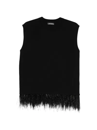 Philo-sofie Feather-trim Vest In Black