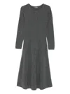 Philo-sofie Long Sleeve Midi Dress In Gray
