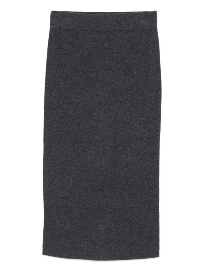 Philo-sofie Mélange-effect Pencil Skirt In Gray