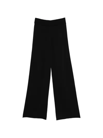Philo-sofie Ribbed Wide-leg Trousers In Black