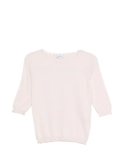 Philo-sofie Scalloped Short-sleeve Sweater In Pink