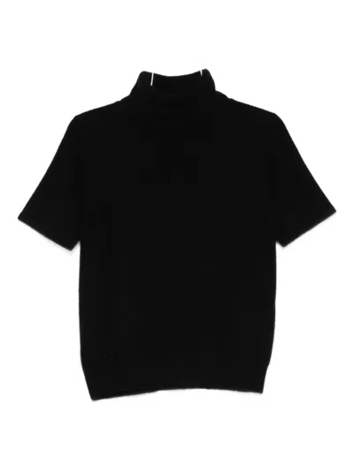 Philo-sofie Short-sleeve Roll-neck Top In Black